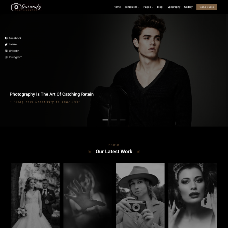 Gutenify Photography WordPress theme screenshot