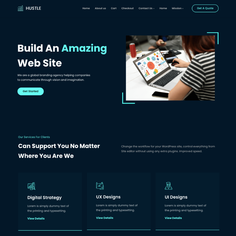 Gutenify Hustle WordPress theme screenshot