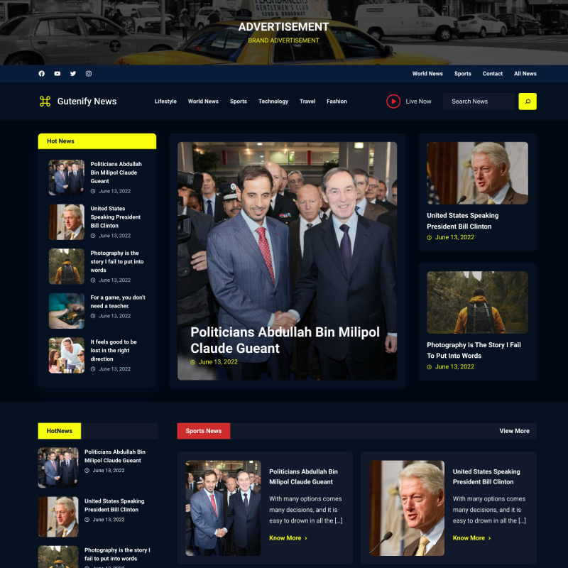 Gutenify News Starter Template