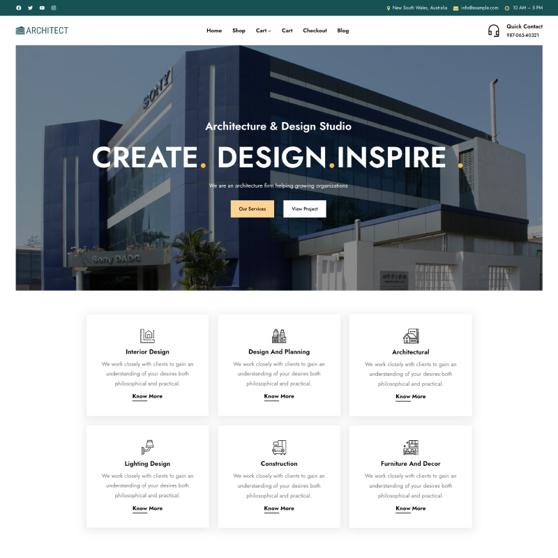 Gutenify Architect WordPress theme screenshot