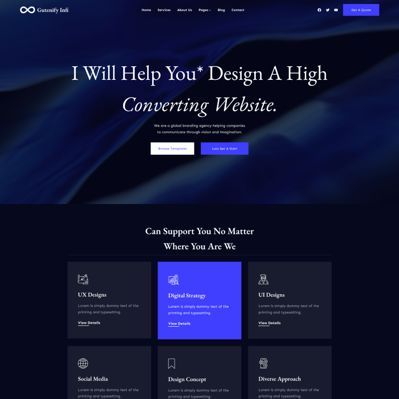 Gutenify Infi WordPress theme screenshot