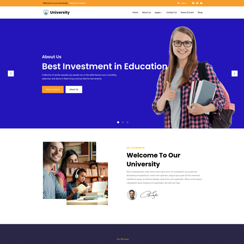 Gutenify University WordPress theme screenshot