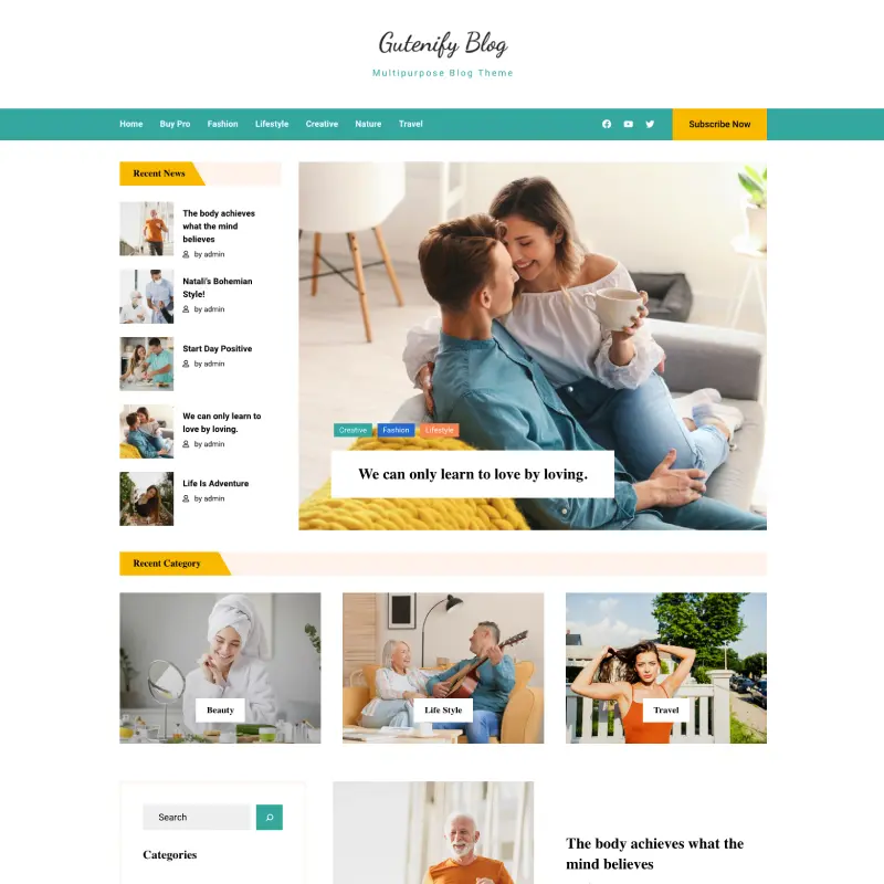 Gutenify Blog WordPress theme screenshot