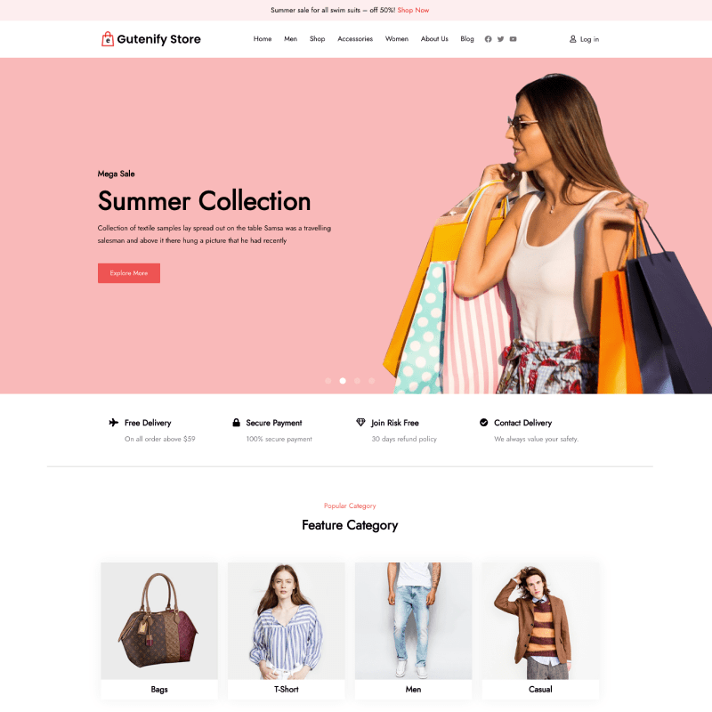 Gutenify Store WordPress theme screenshot
