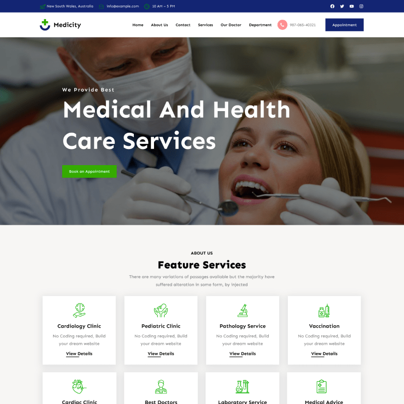 Gutenify Medicare WordPress theme screenshot