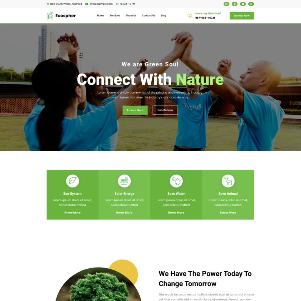 Gutenify Ecosphere WordPress theme screenshot