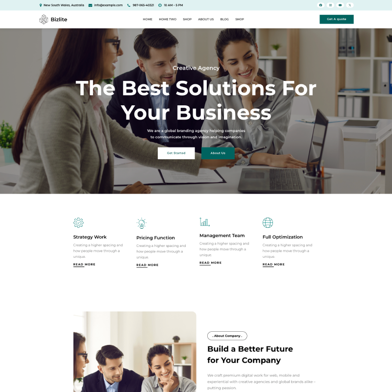Gutenify Bizlite WordPress theme screenshot