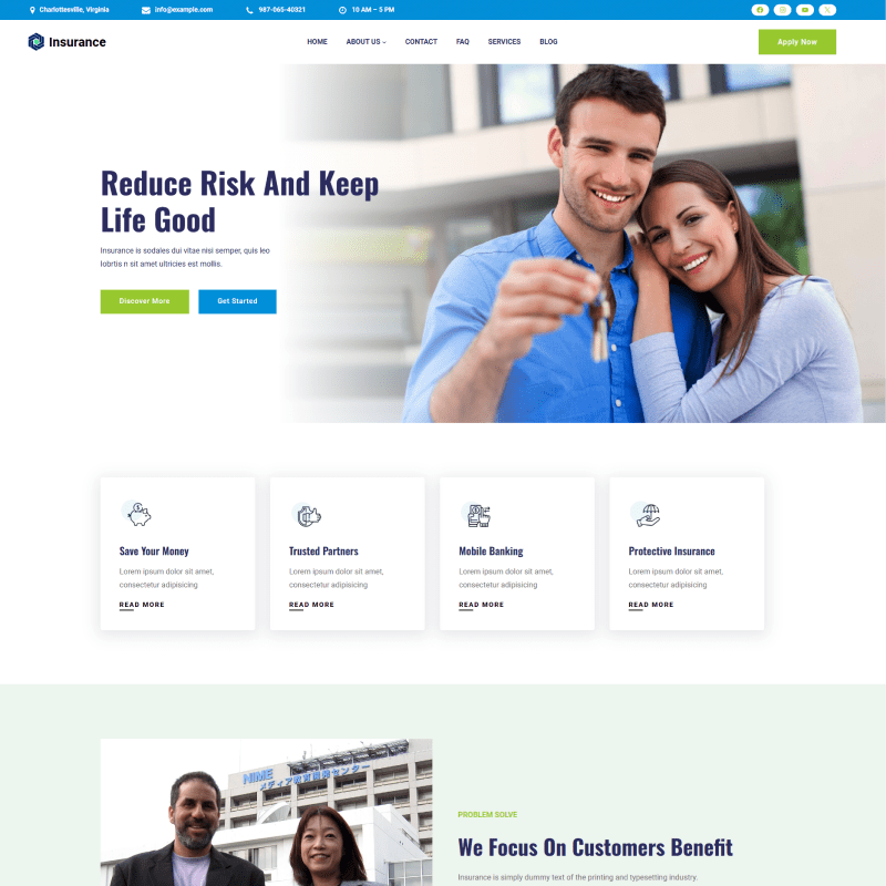 Gutenify Insurance WordPress theme screenshot