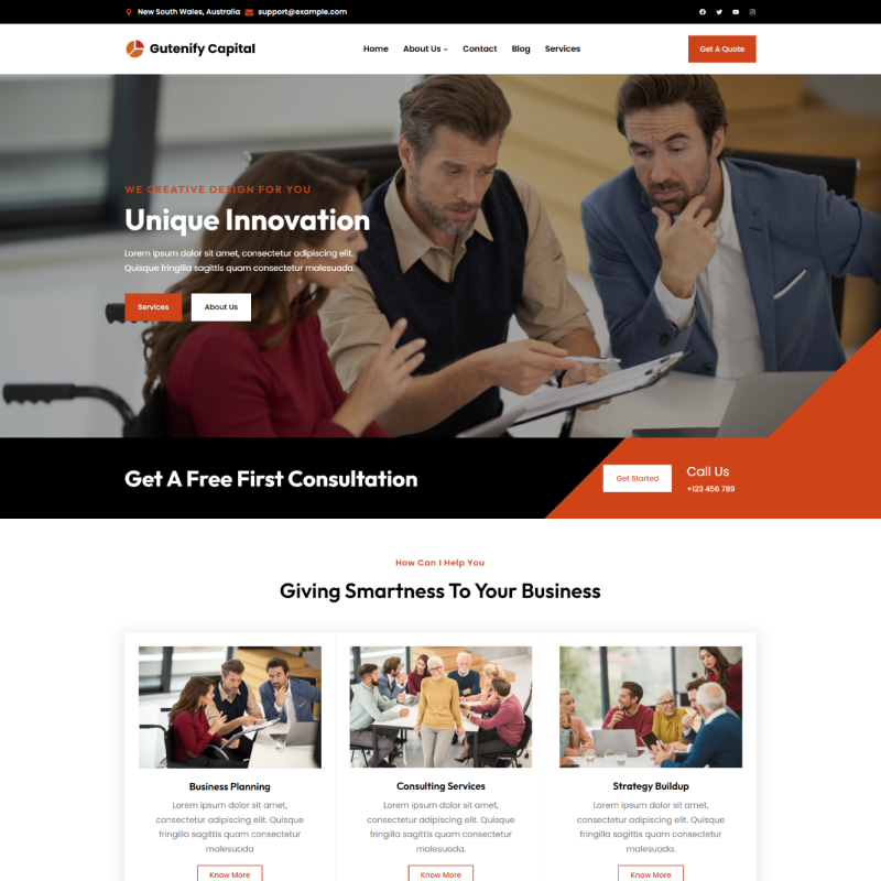 Gutenify Capital WordPress theme screenshot
