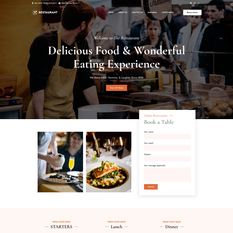 Gutenify Restaurant WordPress theme screenshot