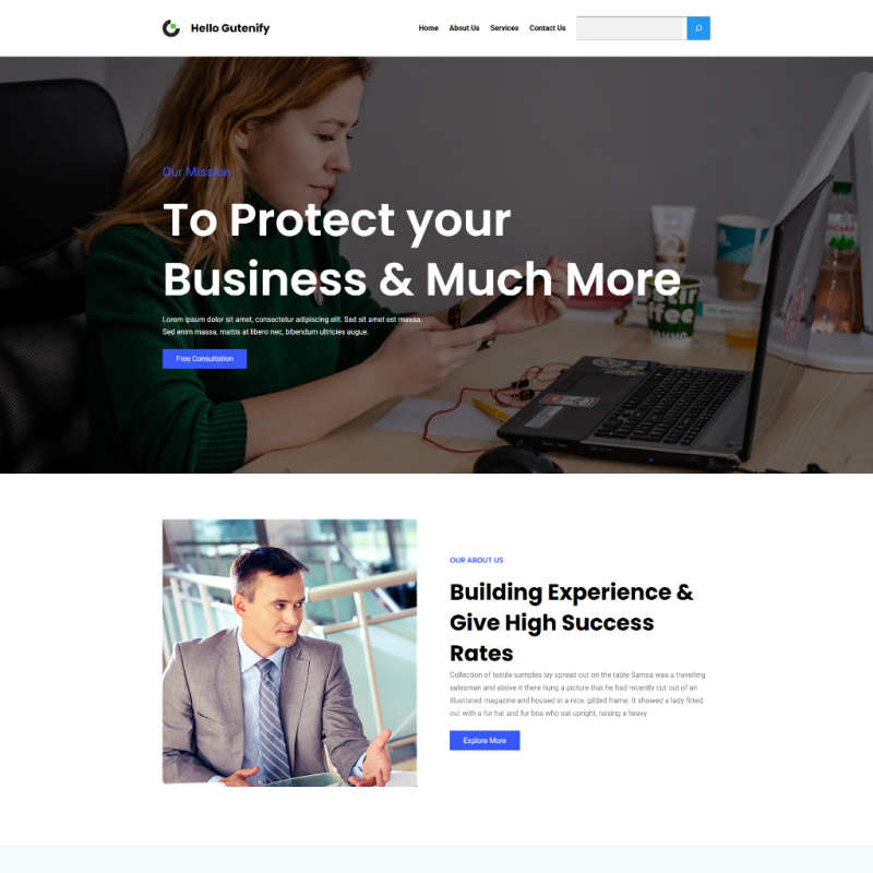 Hello Gutenify WordPress theme screenshot