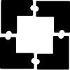 Abstract interlocking puzzle-piece client logo placeholder in the Advanced Slider Layout 1 logo carousel demo