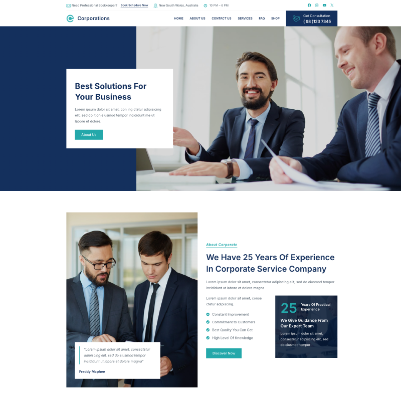 Gutenify Corporation WordPress theme screenshot