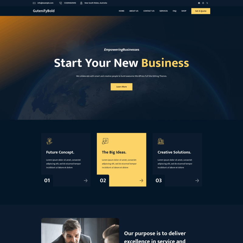 Gutenify Bold Starter Template