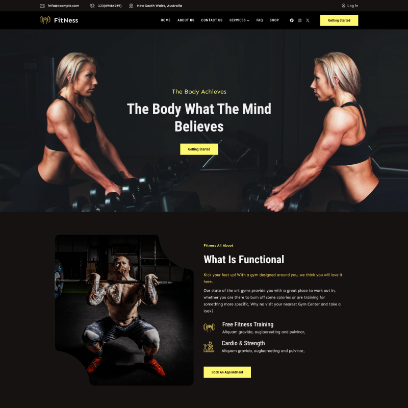 Gutenify Fitness Club WordPress theme screenshot
