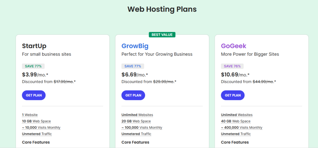 See the webhosting plans and discover how to create a restaurant website.