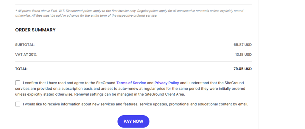 Click on pay now button to but your domain hosting plan.