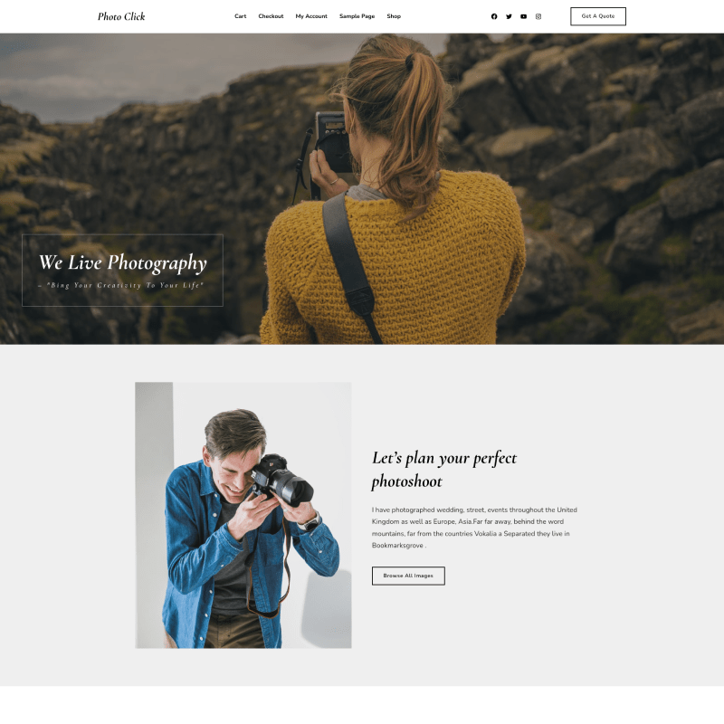 Gutenify Photo Click WordPress theme screenshot