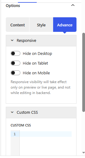 advance tab