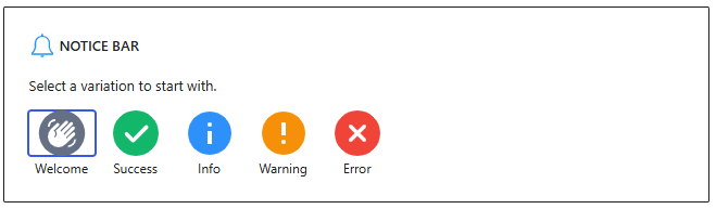 notice bar block options